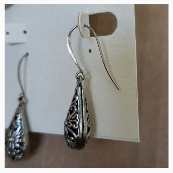 Sterling Silver Teardrop Earrings - Picture 4 of 4